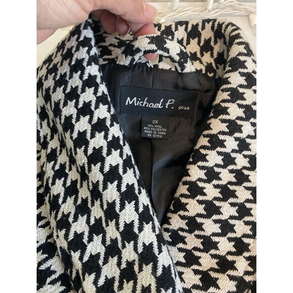 Michael P Plus Pea coat Houndstooth Womens 2X Double Breasted Clueless Tailored - Picture 10 of 10
